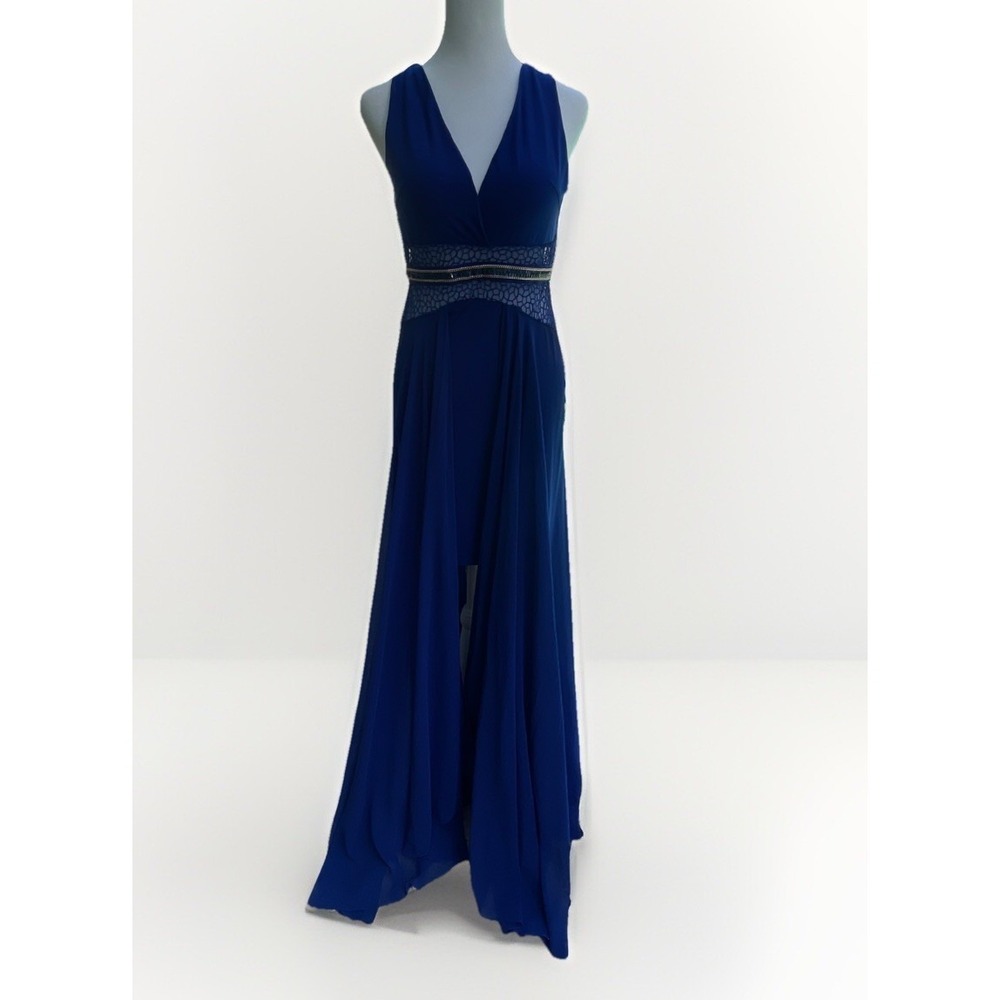 Lucas‎ & Emma Women's Royal Blue M Strapless Rhinestone Long/ Short Formal Dress